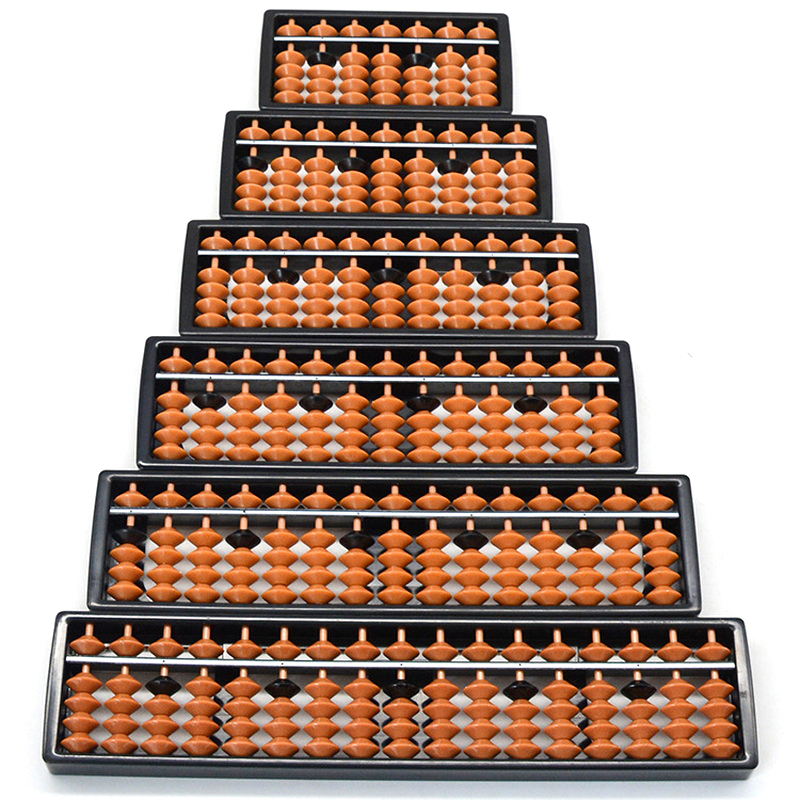 Abacus Counting Bead - 7/9/11/13/15/17 Digit Rods Standard Abacus Brown