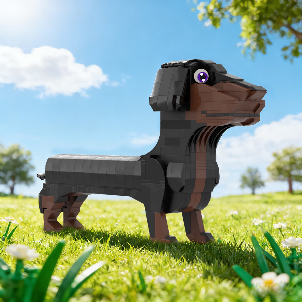 Kids Education In Germany - Gobricks MOC Germany Dachshund Bricks Model