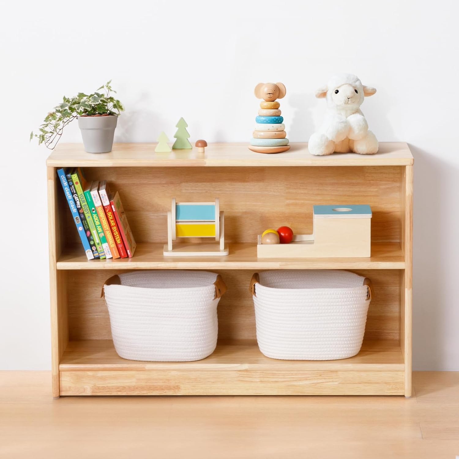 Montessori Shelf Toy - Rubber Wood Montessori Shelf and Toy