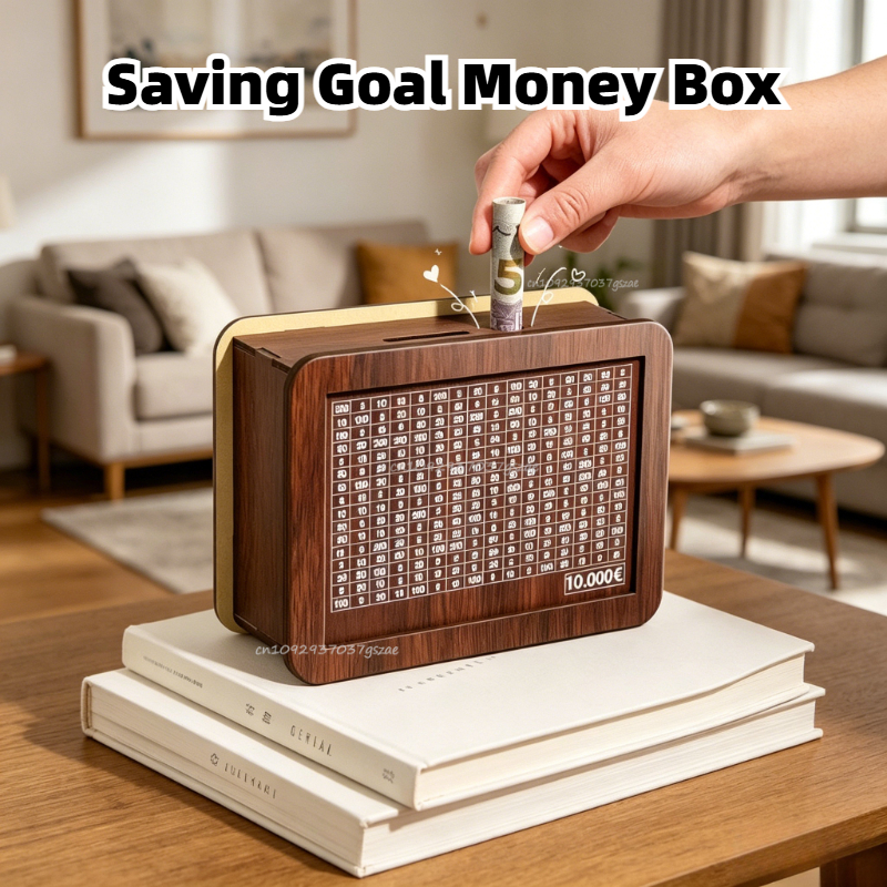 Saving Goal Wooden Money Bank  - Kids Education Savings 评论和价格