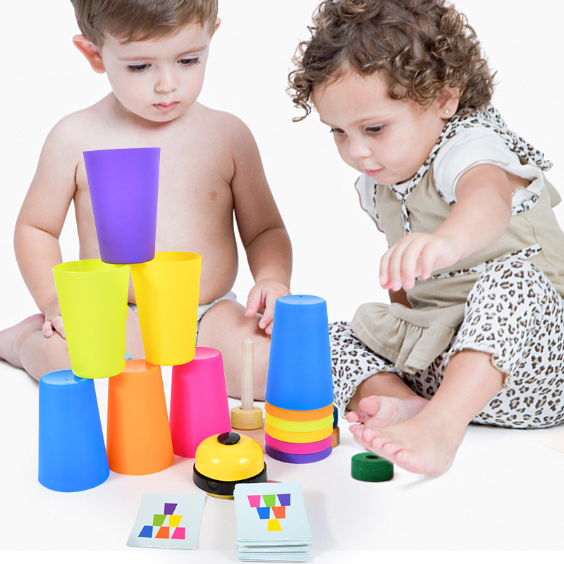 Montessori Toys Stack Cup Game - Kids Education Card 评论和价格