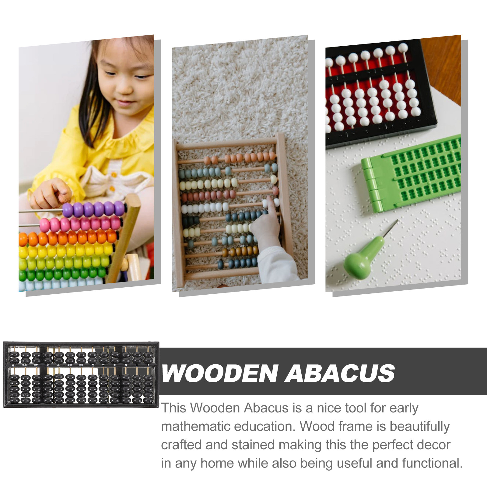Chinese Wooden Abacus 13-Colum - Abacus Counting Bead 评论和价格
