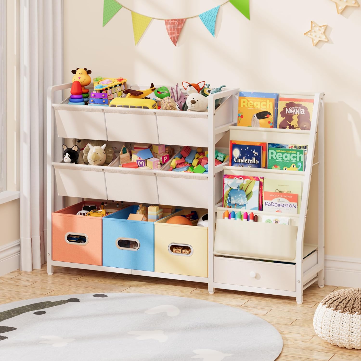 Toy Storage Organizer with 3 B - Montessori Shelf Toy 评论和价格