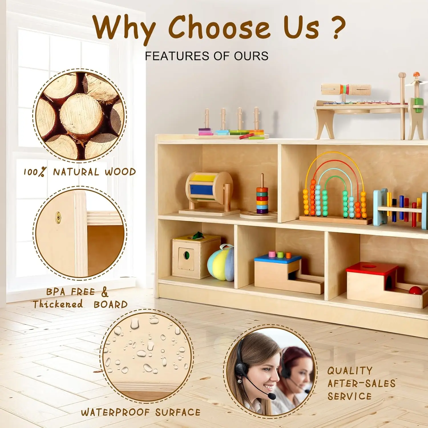 wingyz Wooden Storage Cabinet, - Montessori Shelf Toy 评论和价格