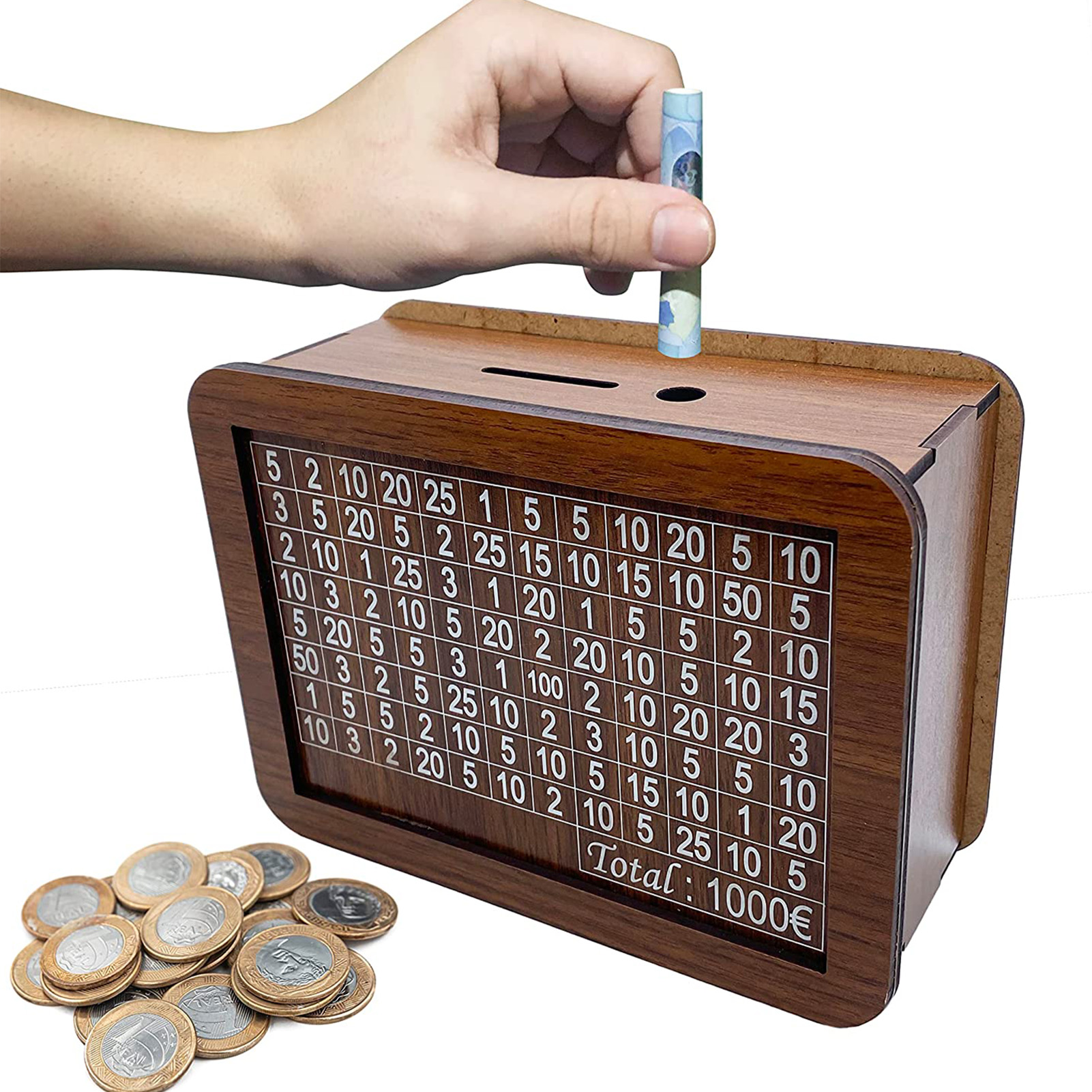 Wooden Piggy Bank Coin Box Cra - Kids Education Savings 评论和价格