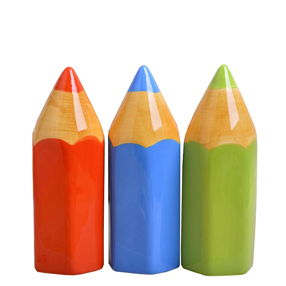 Ceramic Pencil Style Piggy Ban - Kids Education Savings 评论和价格