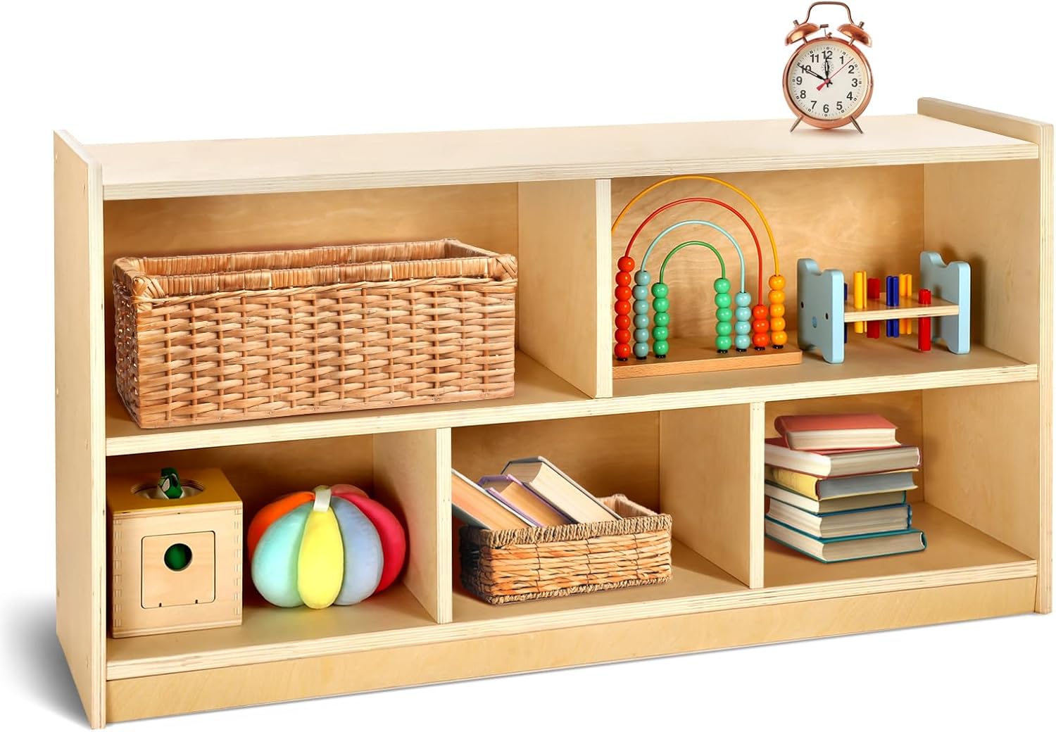 Wooden Storage Cabinet 5 Secti - Montessori Shelf Toy 评论和价格
