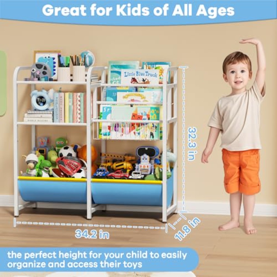 3 in 1 Bookshelf and Toy Stora - Montessori Shelf Toy 评论和价格