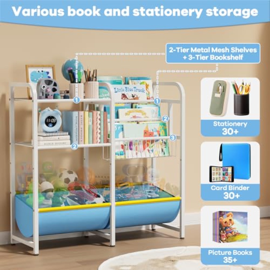 3 in 1 Bookshelf and Toy Stora - Montessori Shelf Toy 评论和价格