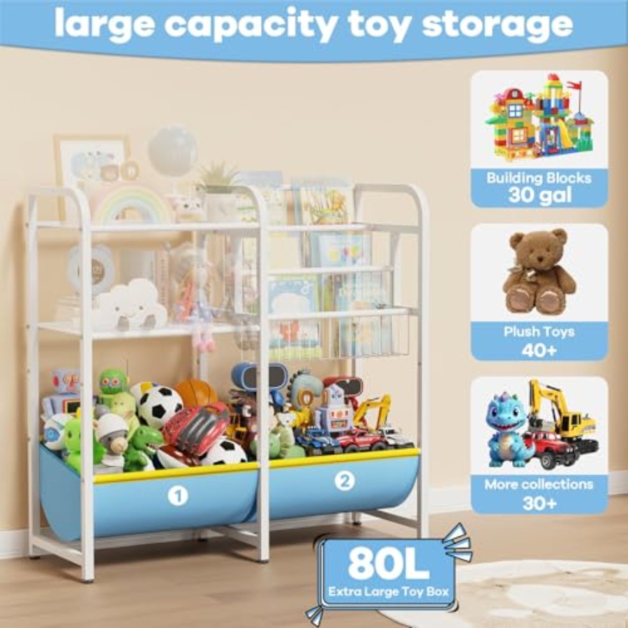 3 in 1 Bookshelf and Toy Stora - Montessori Shelf Toy 评论和价格