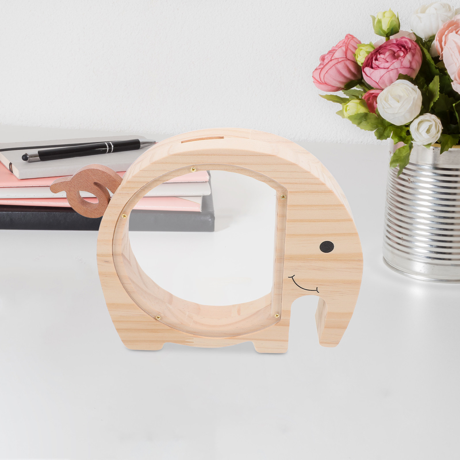 Children's Wooden Elephant Mon - Kids Education Savings 评论和价格