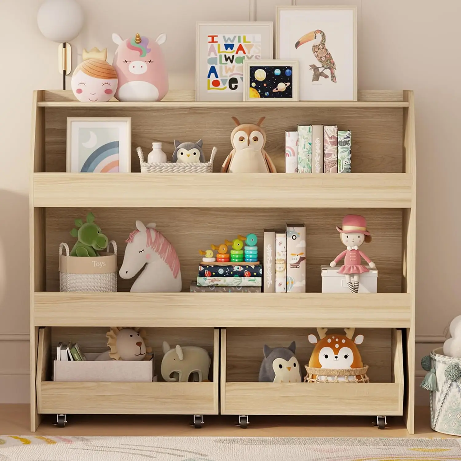 Toy Storage Organizer, 3 Tier  - Montessori Shelf Toy 评论和价格