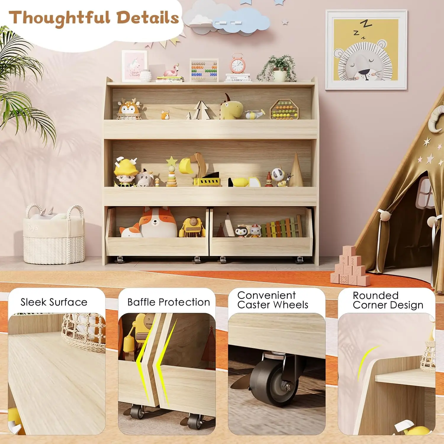 Toy Storage Organizer, 3 Tier  - Montessori Shelf Toy 评论和价格