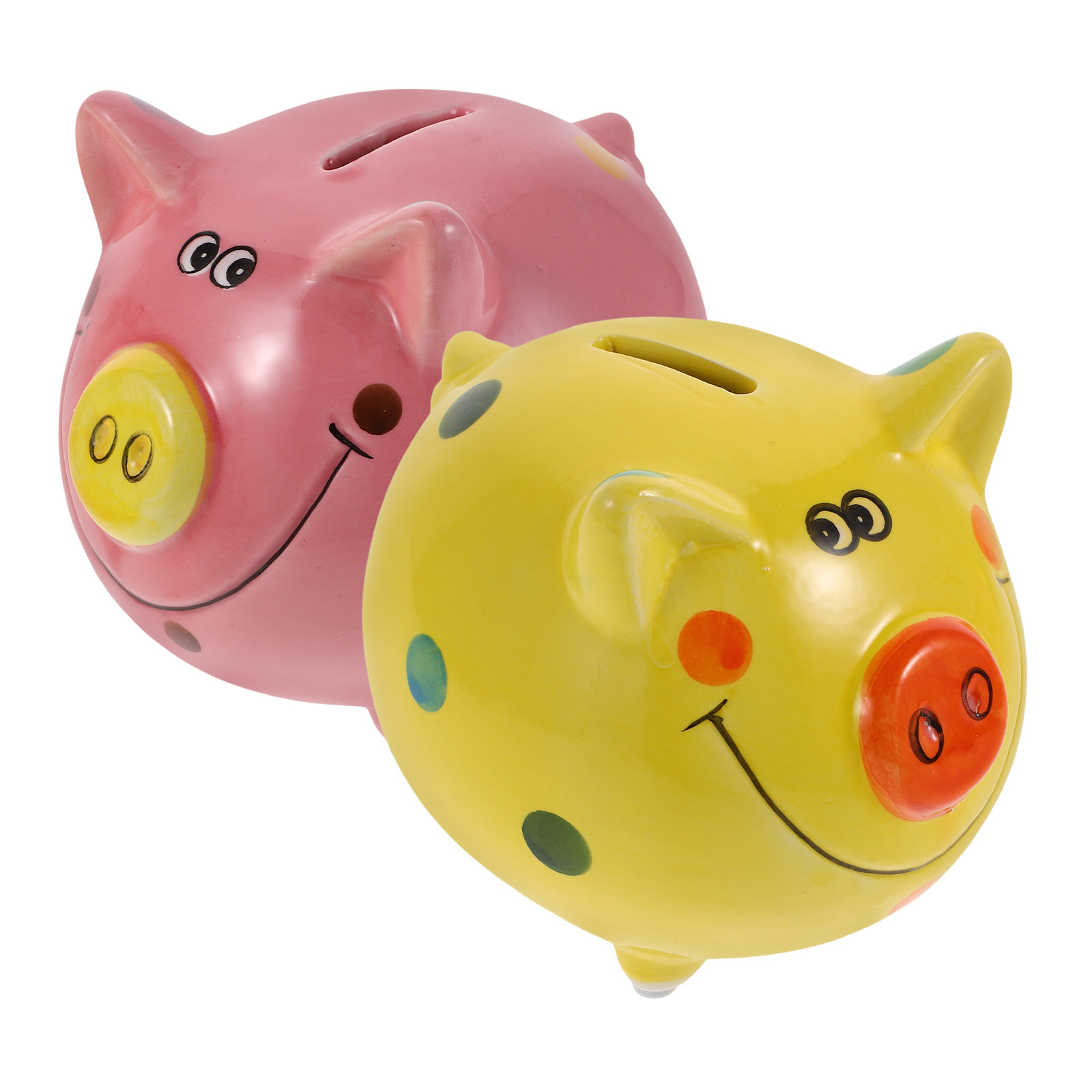 2Pcs Vibrant Pig-Shaped Cerami - Kids Education Savings 评论和价格