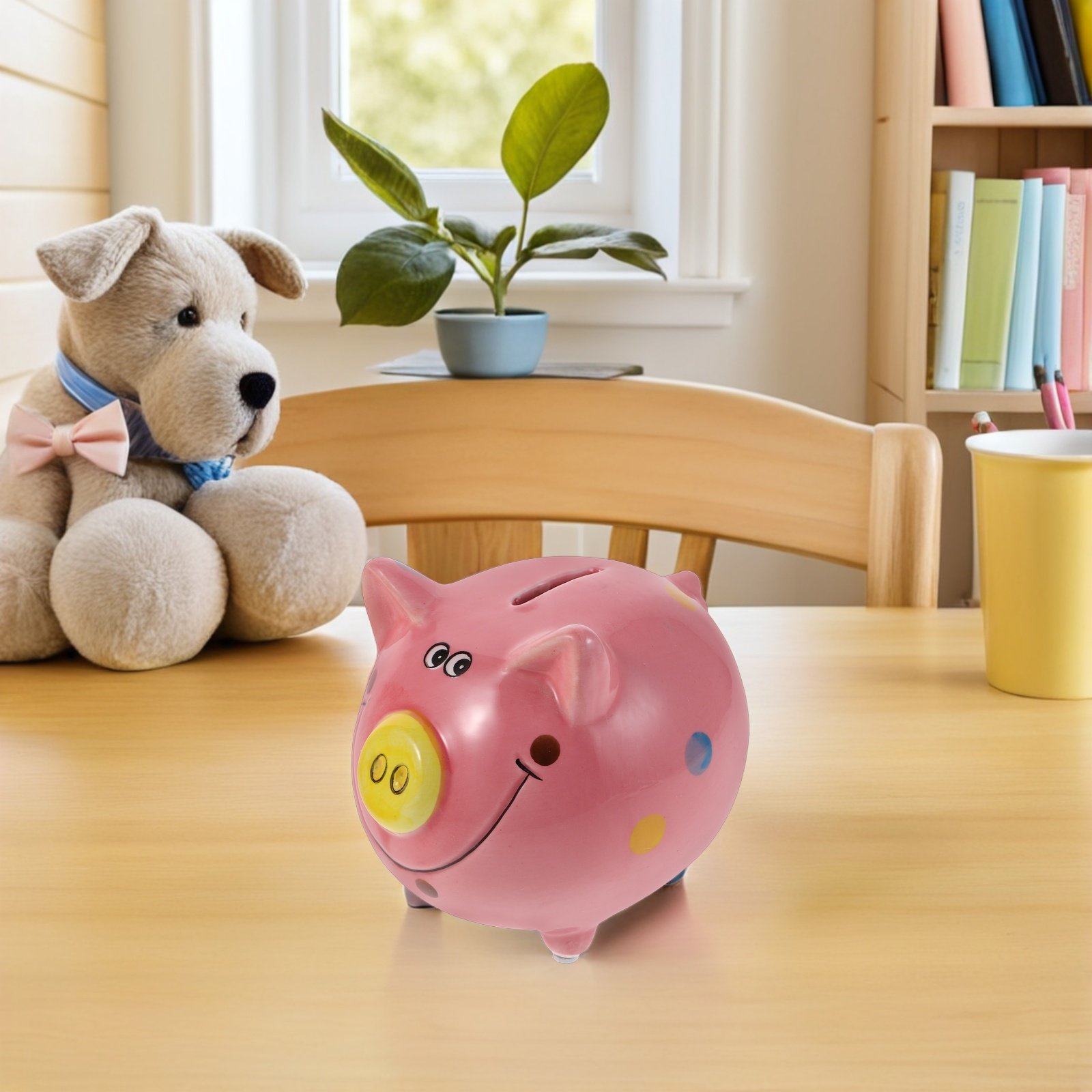 2Pcs Vibrant Pig-Shaped Cerami - Kids Education Savings 评论和价格