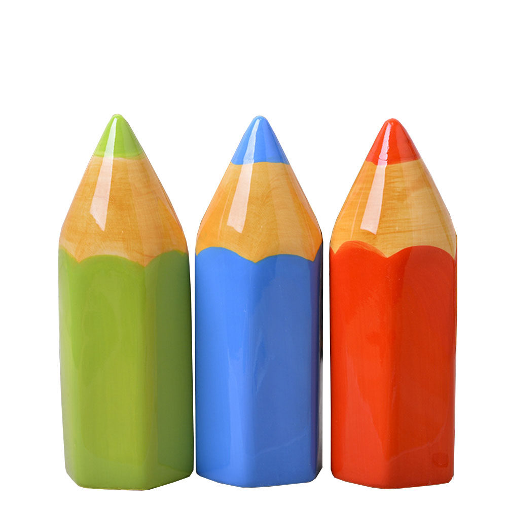 Ceramic Pencil Style Piggy Ban - Kids Education Savings 评论和价格
