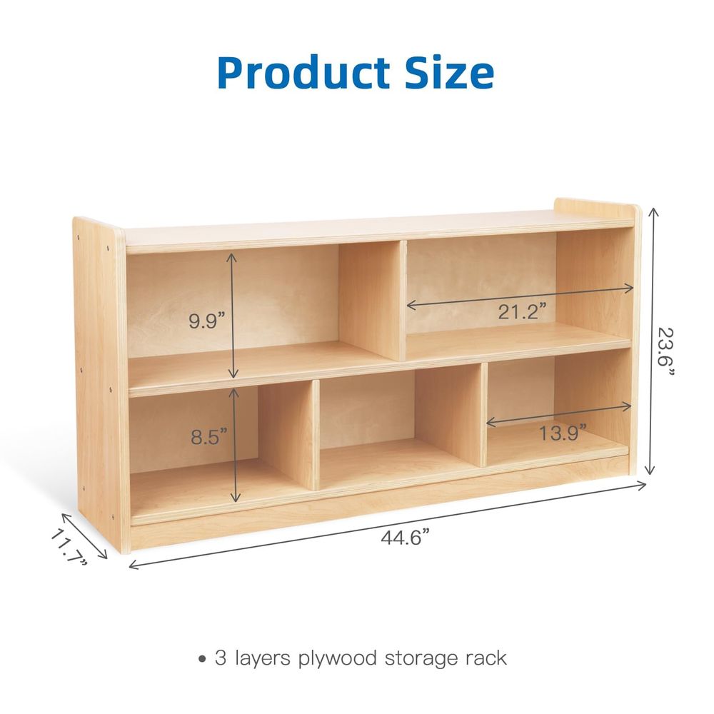 Montessori Shelf 5Section Wood - Montessori Shelf Toy 评论和价格