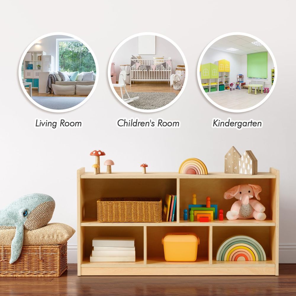 Montessori Shelf 5Section Wood - Montessori Shelf Toy 评论和价格