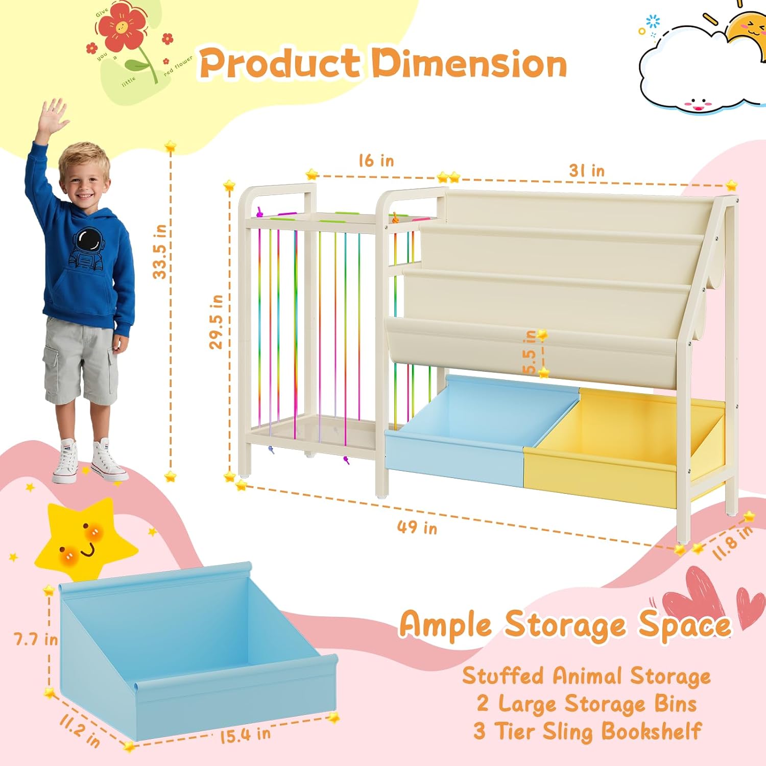 B5 Kids Bookshelf and Toy Stor - Montessori Shelf Toy 评论和价格