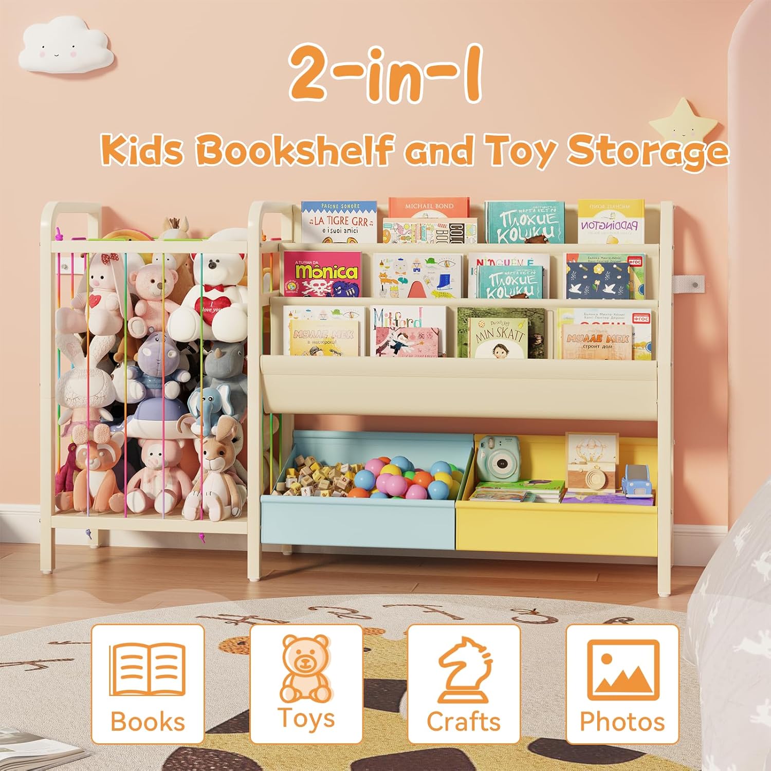 B5 Kids Bookshelf and Toy Stor - Montessori Shelf Toy 评论和价格