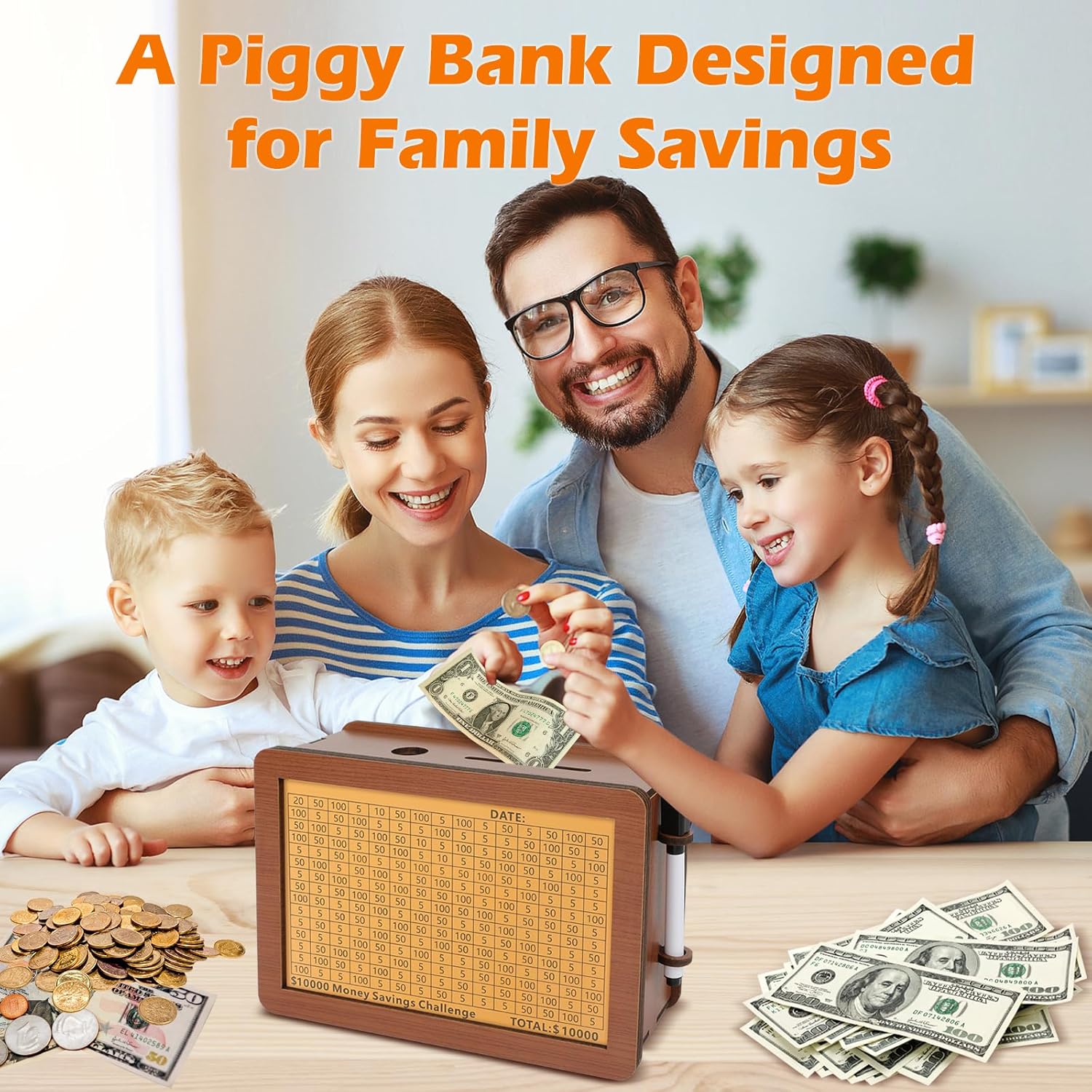 Reusable Wooden Money Saving B - Kids Education Savings 评论和价格