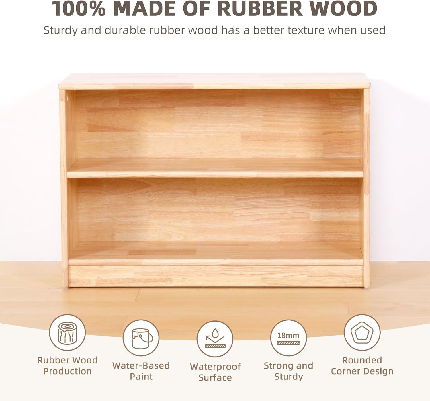 Rubber Wood Montessori Shelf a - Montessori Shelf Toy 评论和价格